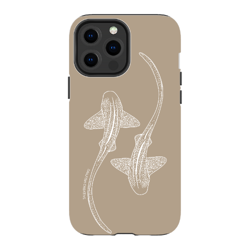 iPhone Tough Phone Case - Leopard Sharks Outline Natural - Sailfish Creative