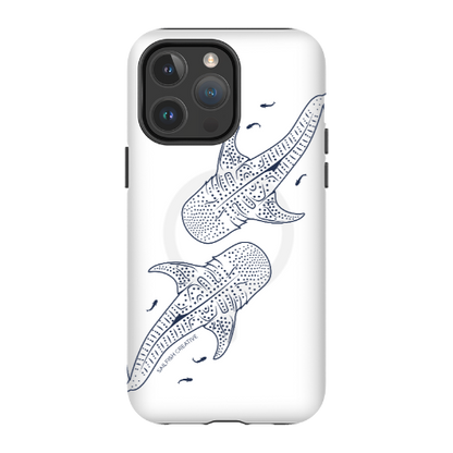 iPhone MagSafe Tough Case - Whale Sharks Outline - Sailfish Creative