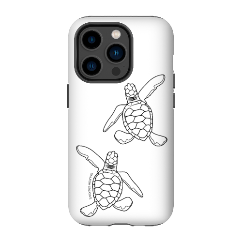 iPhone Tough Phone Case - Turtle Hatchlings Outline - Sailfish Creative