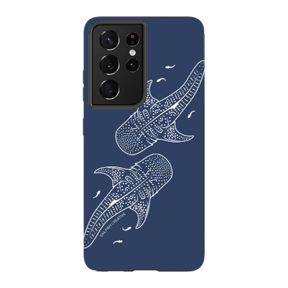 Samsung Tough Case - Whale Sharks Outline Navy - Sailfish Creative