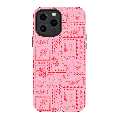 iPhone Tough Phone Case - Busy Print Pinks