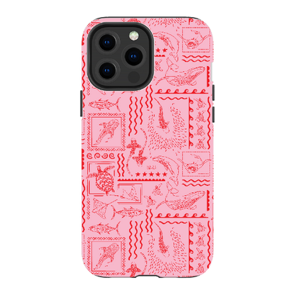 iPhone Tough Phone Case - Busy Print Pinks