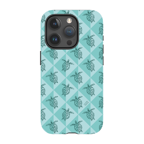 iPhone Tough Phone Case - Turtle Diamonds Teal