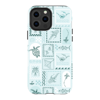 iPhone Tough Phone Case - Arches Print Teal