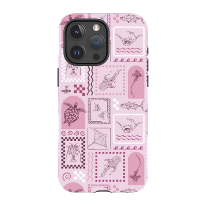 iPhone MagSafe Tough Phone Case - Arches Print Orchid