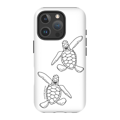 iPhone Tough Phone Case - Turtle Hatchlings Outline - Sailfish Creative