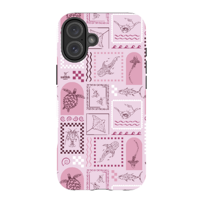 iPhone Tough Phone Case - Arches Print Orchid