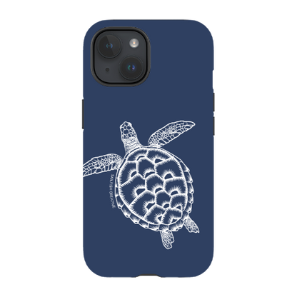 iPhone Tough Phone Case - Turtle Outline Navy - Sailfish Creative