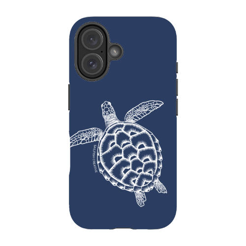 iPhone Tough Phone Case - Turtle Outline Navy - Sailfish Creative