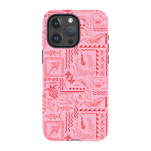 iPhone Tough Phone Case - Busy Print Pinks