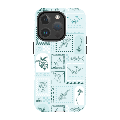 iPhone MagSafe Tough Phone Case - Arches Print Teal