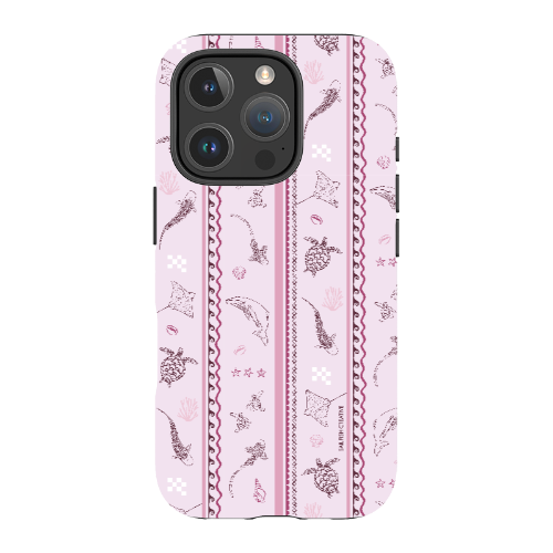 iPhone MagSafe Tough Phone Case - Candy Stripes Orchid