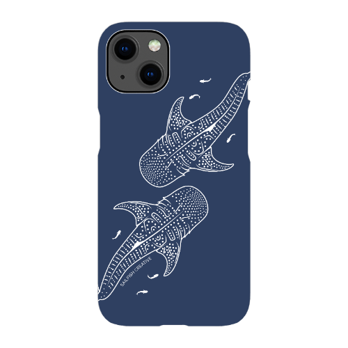 iPhone Snap Phone Case - Whale Sharks Outline Navy - Sailfish Creative