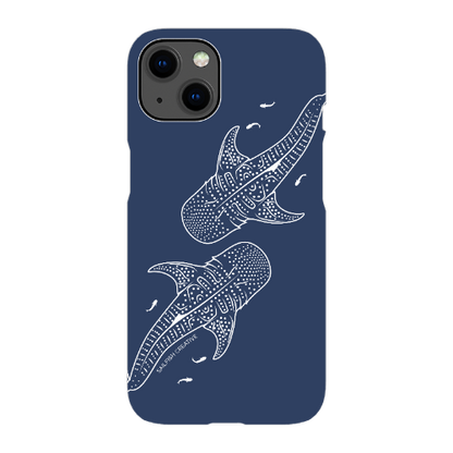 iPhone Snap Phone Case - Whale Sharks Outline Navy - Sailfish Creative