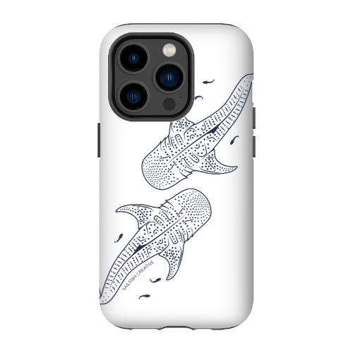 iPhone Tough Phone Case - Whale Sharks Outline - Sailfish Creative