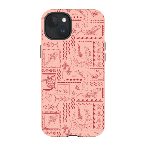 iPhone MagSafe Tough Phone Case - Busy Print Coral