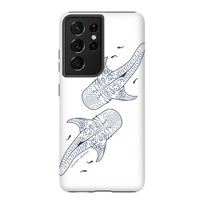 Samsung Tough Phone Case - Whale Sharks Outline - Sailfish Creative