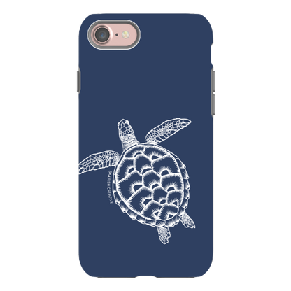 iPhone Tough Phone Case - Turtle Outline Navy - Sailfish Creative