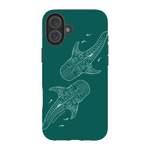 iPhone Tough Case - Whale Sharks Outline Emerald