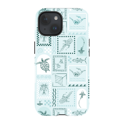iPhone Tough Phone Case - Arches Print Teal