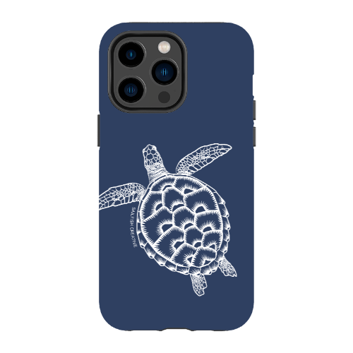 iPhone Tough Phone Case - Turtle Outline Navy - Sailfish Creative