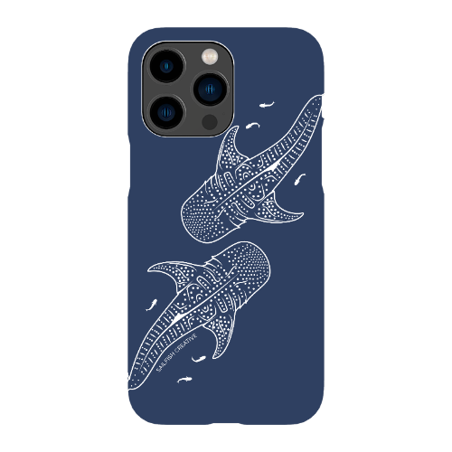iPhone Snap Phone Case - Whale Sharks Outline Navy - Sailfish Creative