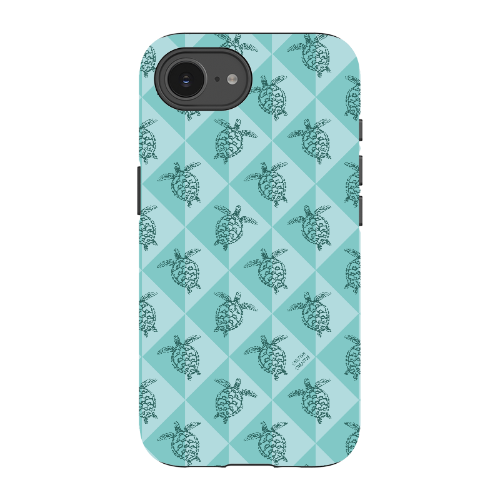 iPhone Tough Phone Case - Turtle Diamonds Teal