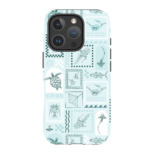 iPhone MagSafe Tough Phone Case - Arches Print Teal