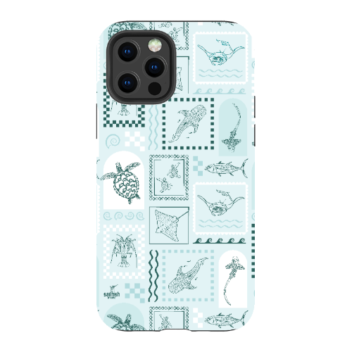 iPhone Tough Phone Case - Arches Print Teal