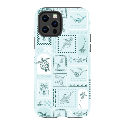 iPhone Tough Phone Case - Arches Print Teal