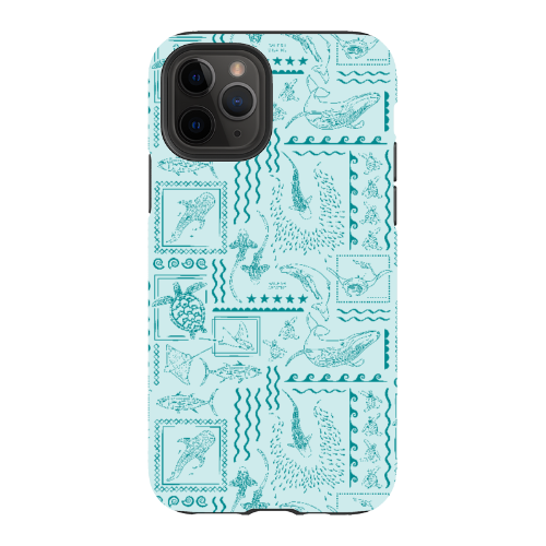 iPhone Tough Phone Case - Busy Print Teal