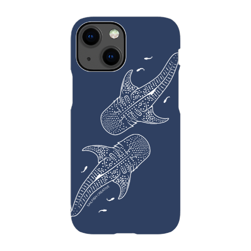 iPhone Snap Phone Case - Whale Sharks Outline Navy - Sailfish Creative