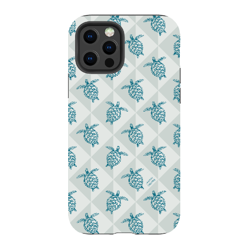 iPhone Tough Phone Case - Turtle Diamonds Coastal Storm