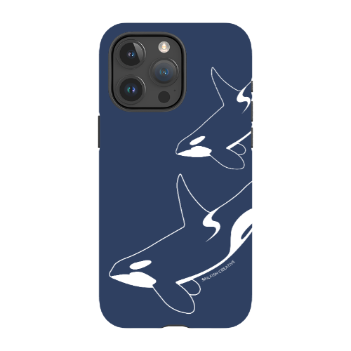 iPhone Tough Phone Case - Orca Outline Navy