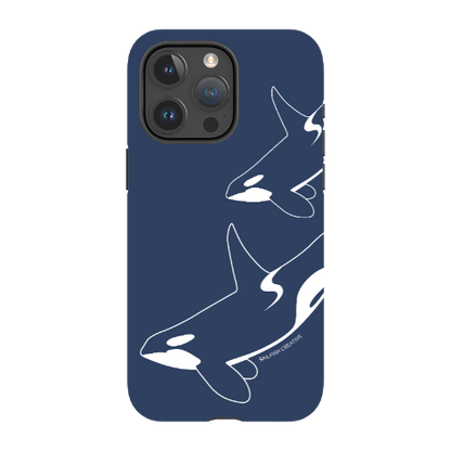 iPhone Tough Phone Case - Orca Outline Navy