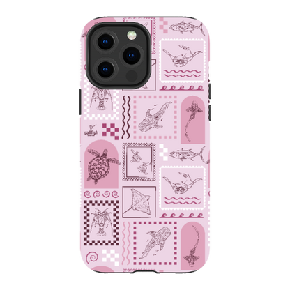 iPhone MagSafe Tough Phone Case - Arches Print Orchid