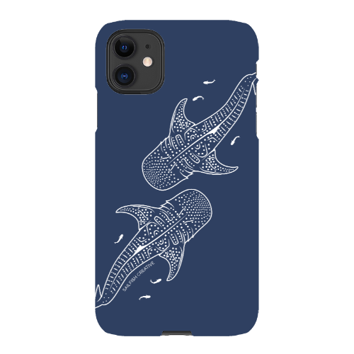 iPhone Snap Phone Case - Whale Sharks Outline Navy