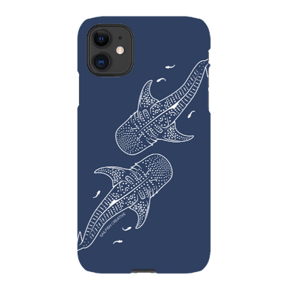 iPhone Snap Phone Case - Whale Sharks Outline Navy