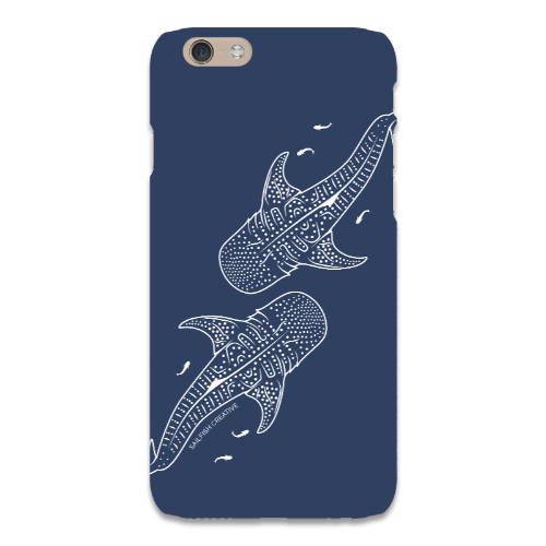 iPhone Snap Phone Case - Whale Sharks Outline Navy