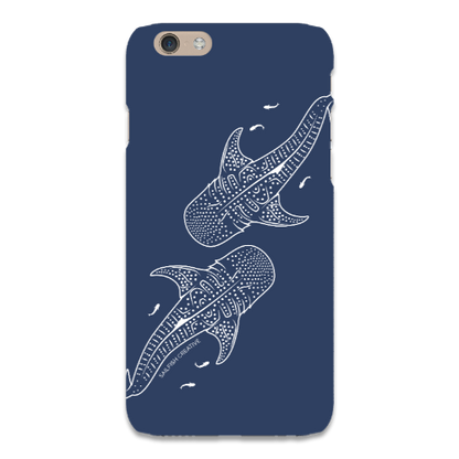 iPhone Snap Phone Case - Whale Sharks Outline Navy