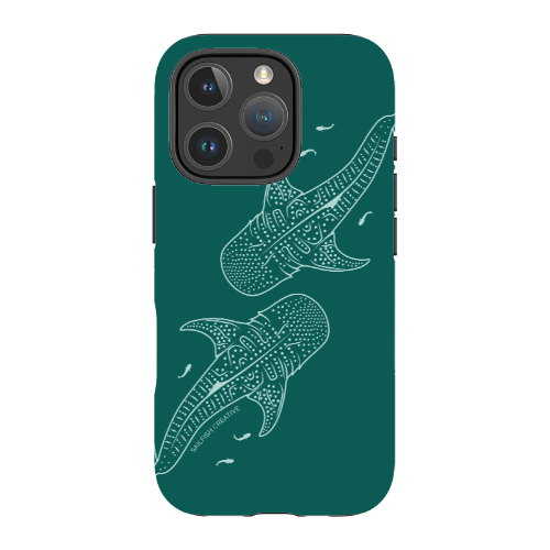 iPhone Tough Case - Whale Sharks Outline Emerald