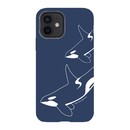 iPhone Tough Phone Case - Orca Outline Navy