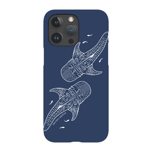 iPhone Snap Phone Case - Whale Sharks Outline Navy - Sailfish Creative