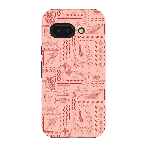 Google Pixel Tough Phone Case - Busy Print Coral