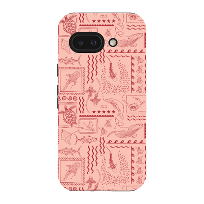 Google Pixel Tough Phone Case - Busy Print Coral