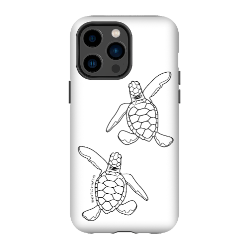 iPhone Tough Phone Case - Turtle Hatchlings Outline - Sailfish Creative