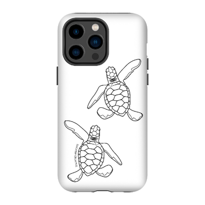 iPhone Tough Phone Case - Turtle Hatchlings Outline - Sailfish Creative