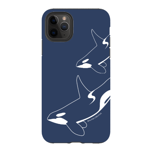 iPhone Tough Phone Case - Orca Outline Navy