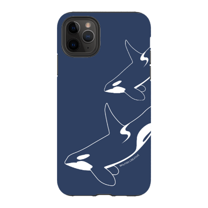iPhone Tough Phone Case - Orca Outline Navy