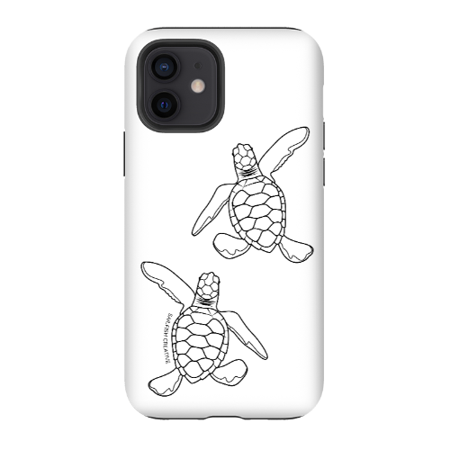 iPhone Tough Phone Case - Turtle Hatchlings Outline - Sailfish Creative